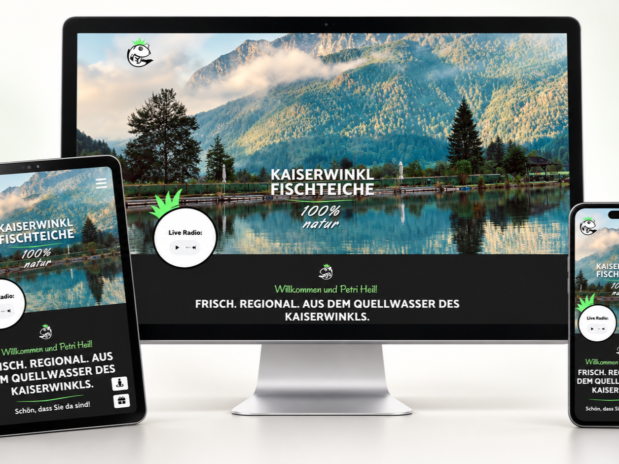 Website der Kaiserwinkl Fischteiche